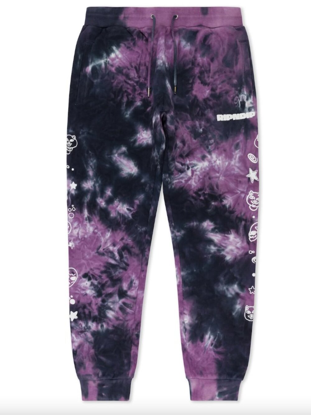 RIPNDIP Dance Forever Sweatpants (Black/Orchid Tie Dye) Sz XS